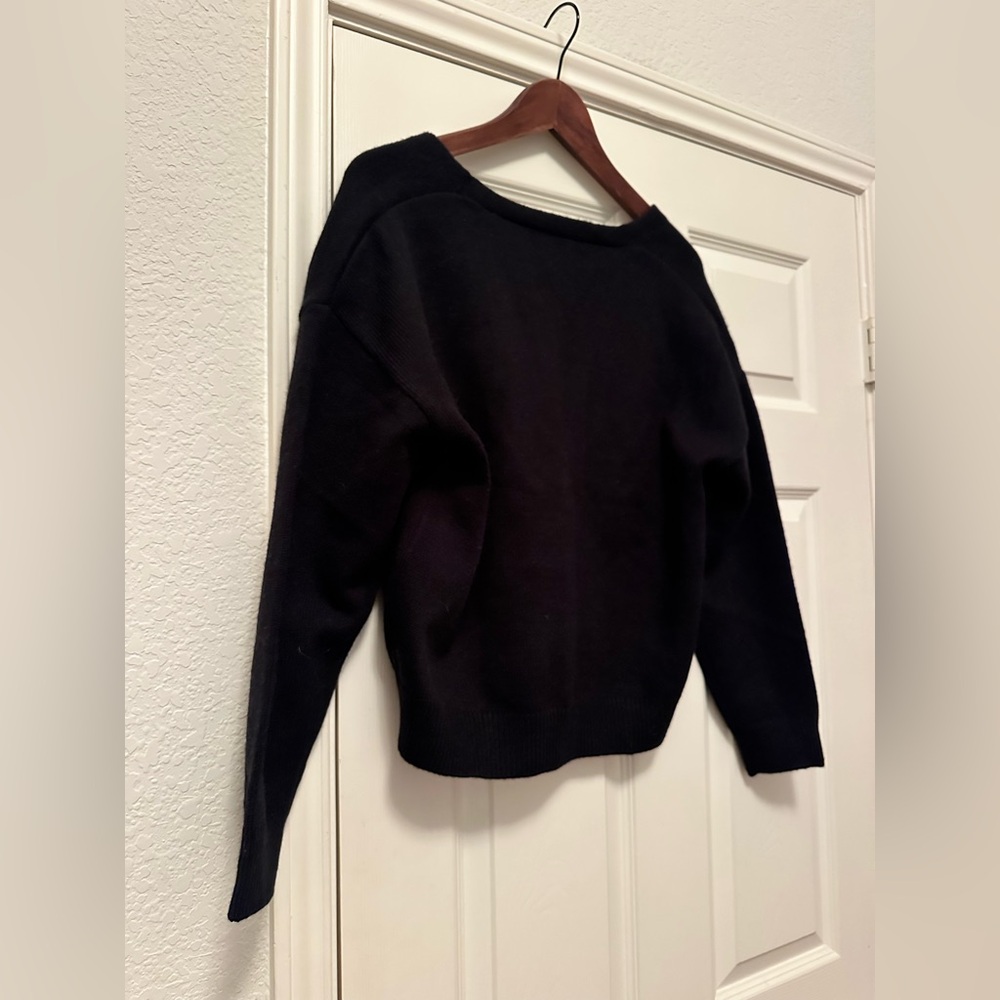 Floral Daisy Knit Cardigan Y2K Long Sleeve V Neck Cropped Daisy, Large - Picture 11 of 11